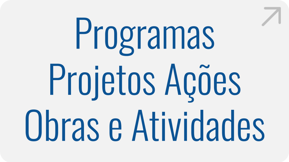 Programas, Projetos, Ações, Obras e Atividades Programas, Projetos, Ações, Obras e Atividades